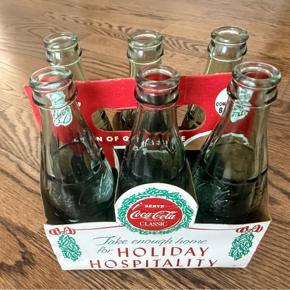 Vintage Holiday Glass Coca-Cola Bottles